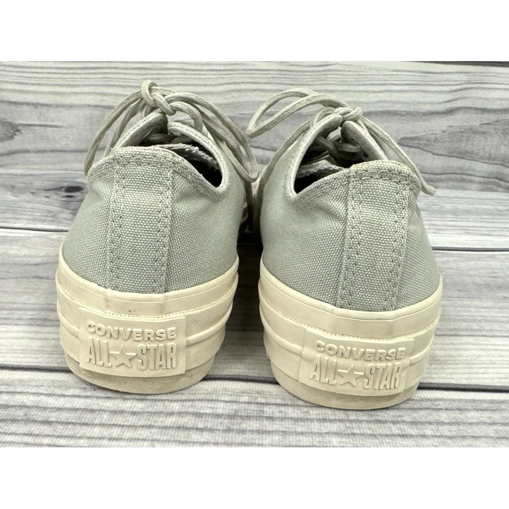 CONVERSE CHUCK TAYLOR ALL STAR LIFT RIPPLE OX SNEAKERS  Women's  8  GREY NATURAL